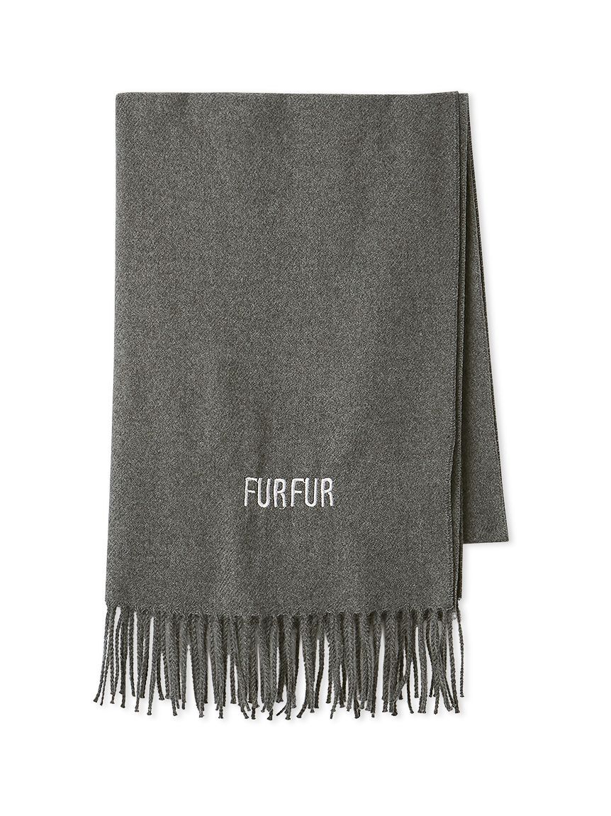 FURFUR「ロゴ刺繍大判ストール」|マフラー|
