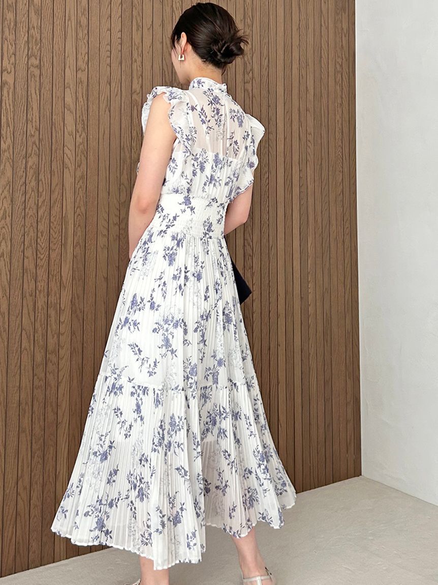 SNIDEL「【00サイズあり】プリントプリーツシャーリングワンピース」|ワンピース|