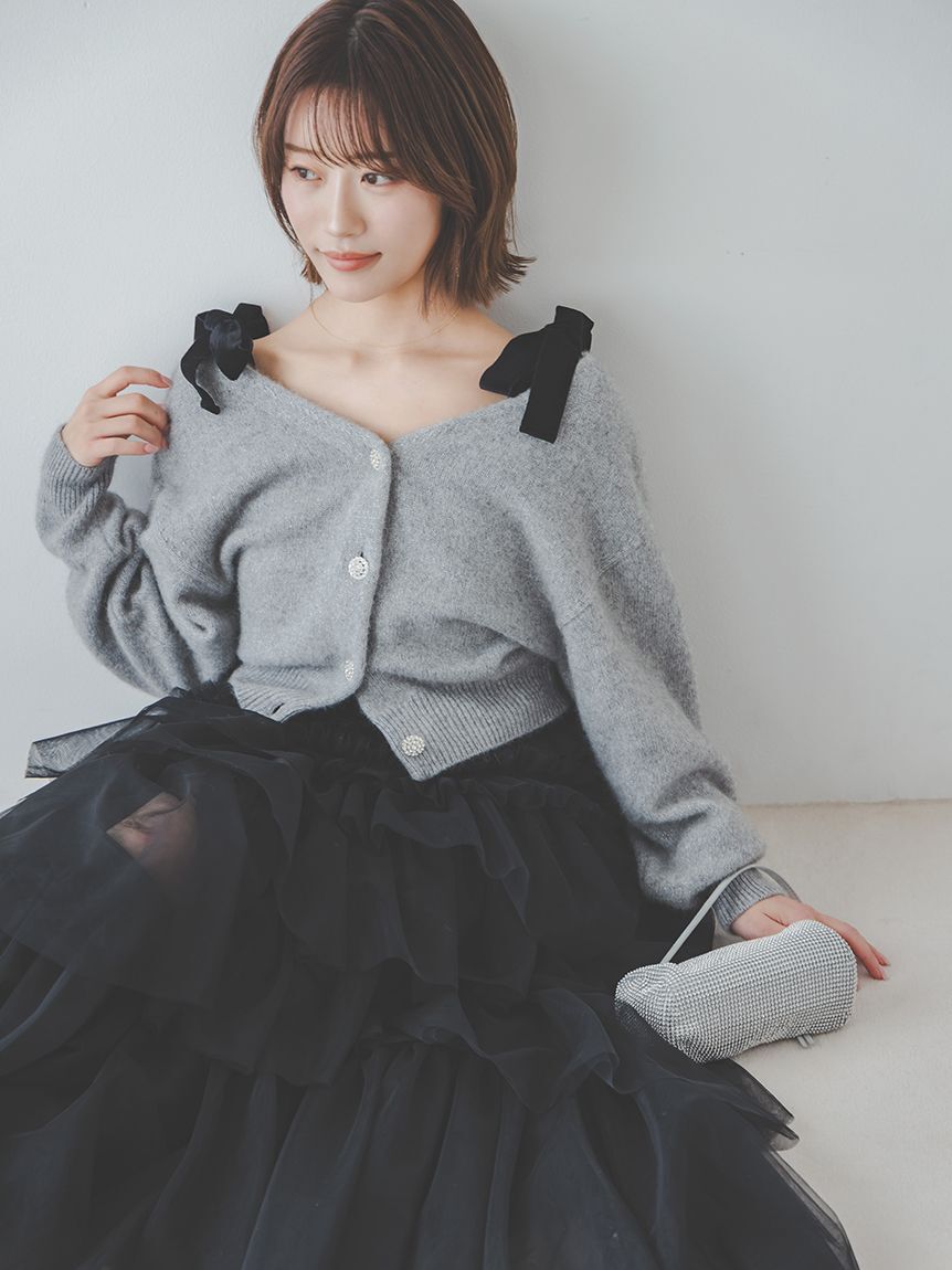 SNIDEL「フォックスビジューカーディガン」|カーディガン|