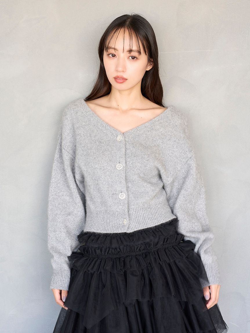 SNIDEL「フォックスビジューカーディガン」|カーディガン|