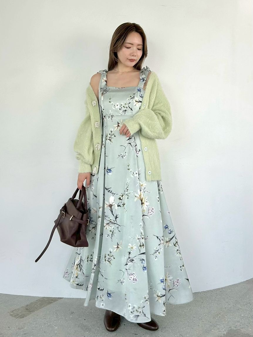 FRAY I.D「【限定カラー・00サイズ】リボンディテールフローラルワンピース」|ワンピース|