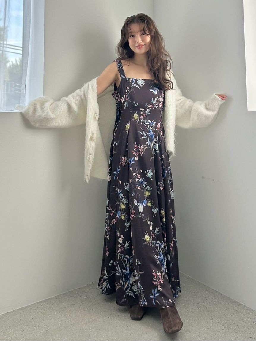 FRAY I.D「【限定カラー・00サイズ】リボンディテールフローラルワンピース」|ワンピース|