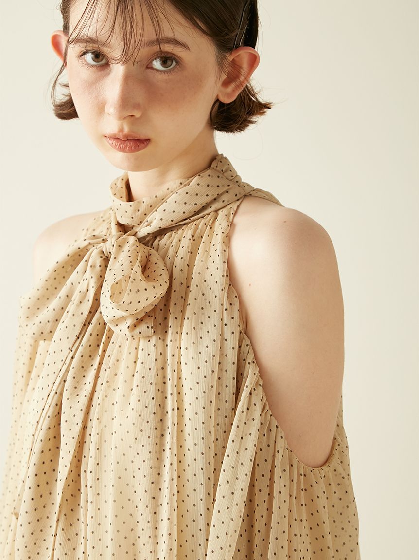 LILY BROWN「【WEB限定カラー】ドレープボウタイシフォンブラウス」|シャツ・ブラウス|