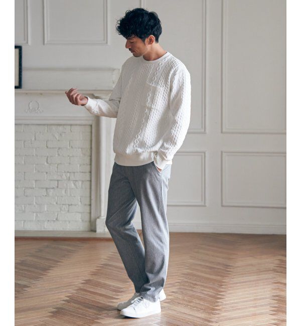 ikka「フクレジャカードクルーネックプルオーバー」|パーカー|