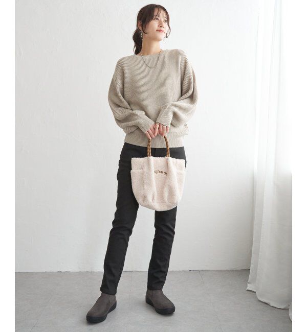 ikka「ラメスパンコールニットプルオーバー」|プルオーバー|