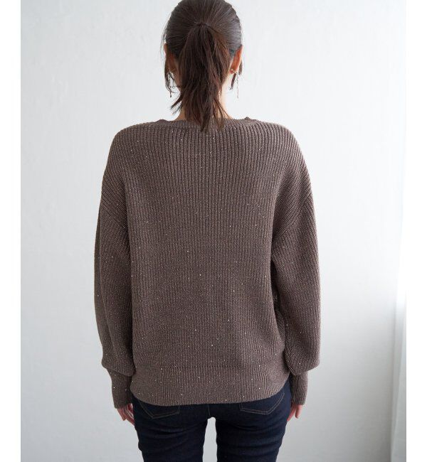 ikka「ラメスパンコールニットプルオーバー」|プルオーバー|