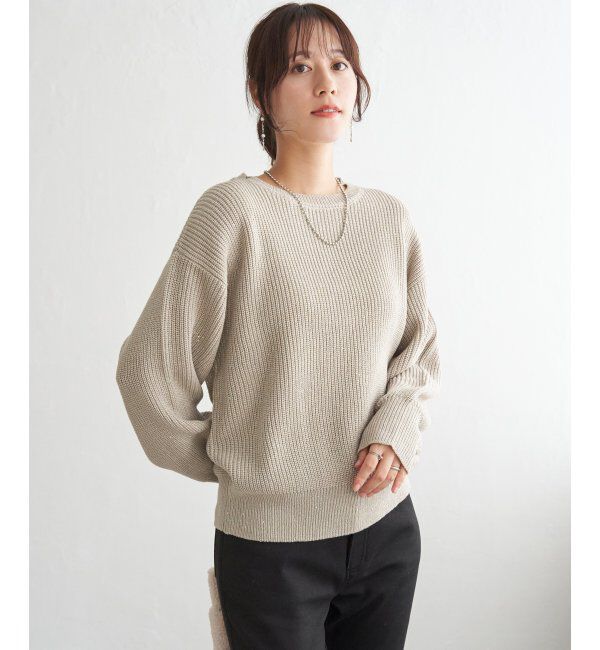 ikka「ラメスパンコールニットプルオーバー」|プルオーバー|