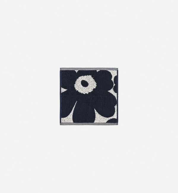 Marimekko「Unikko ミニタオル」|タオル|ｺｯﾄﾝ&times;ﾀﾞｰｸﾌﾞﾙｰ