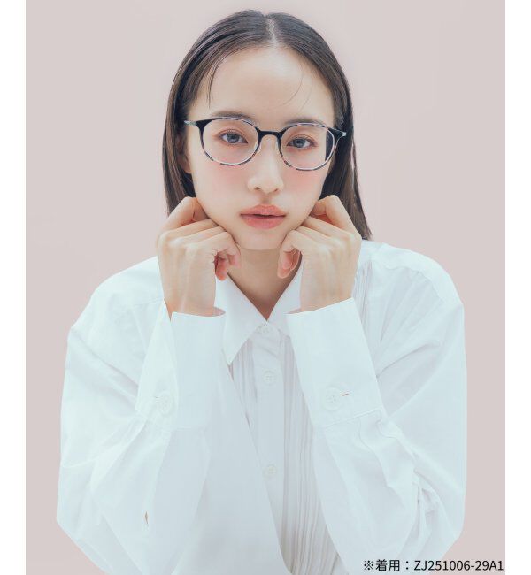  「MAQuillAGE(マキアージュ) コラボ｜ 血色感 メガネ | 中顔面短縮みえ メイク 大人可愛い レンズ交換券付」|メガネ|レッド