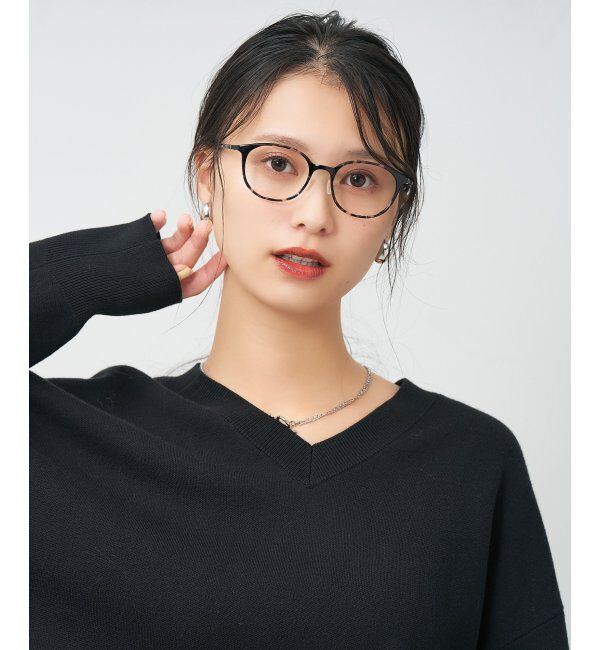  「MAQuillAGE(マキアージュ) コラボ｜ 血色感 メガネ | 中顔面短縮みえ メイク 大人可愛い レンズ交換券付」|メガネ|