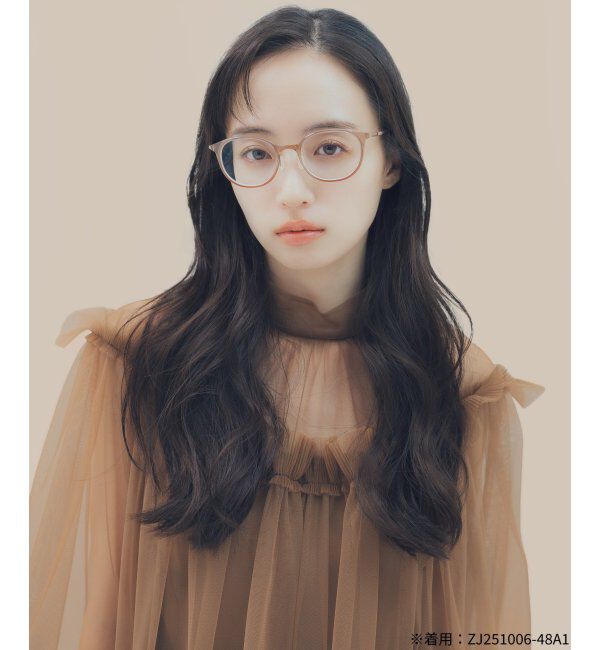  「MAQuillAGE(マキアージュ) コラボ｜ 血色感 メガネ | 中顔面短縮みえ メイク 大人可愛い レンズ交換券付」|メガネ|