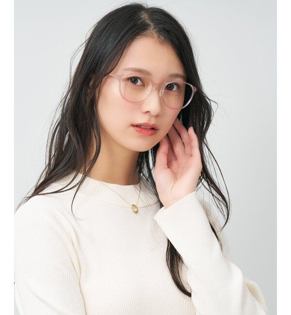  「MAQuillAGE(マキアージュ) コラボ｜ 血色感 メガネ | 中顔面短縮みえ メイク 大人可愛い レンズ交換券付」|メガネ|