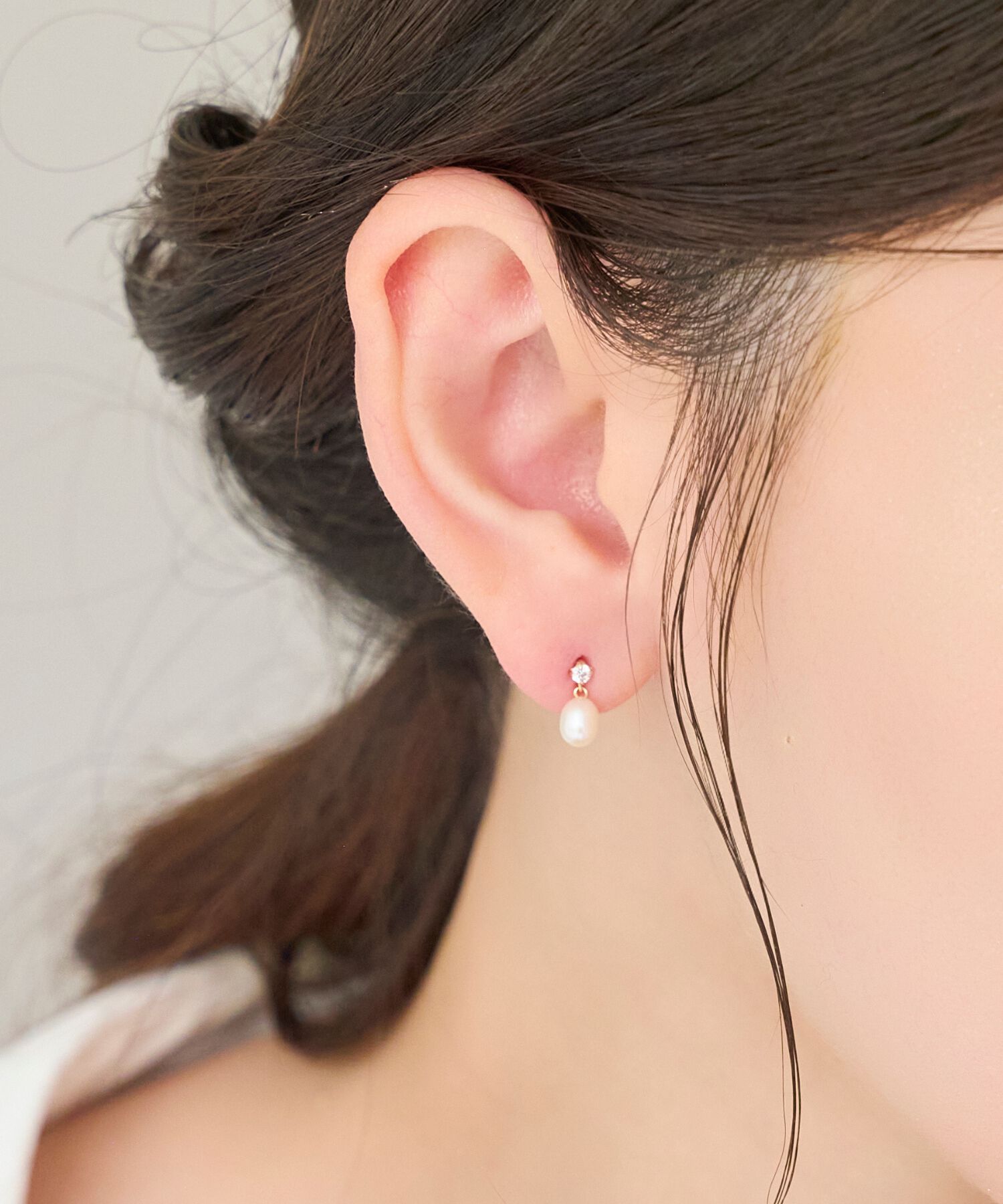 Phoebe「【K10】エリプスパールビジューピアス／BOXつき」|ピアス|