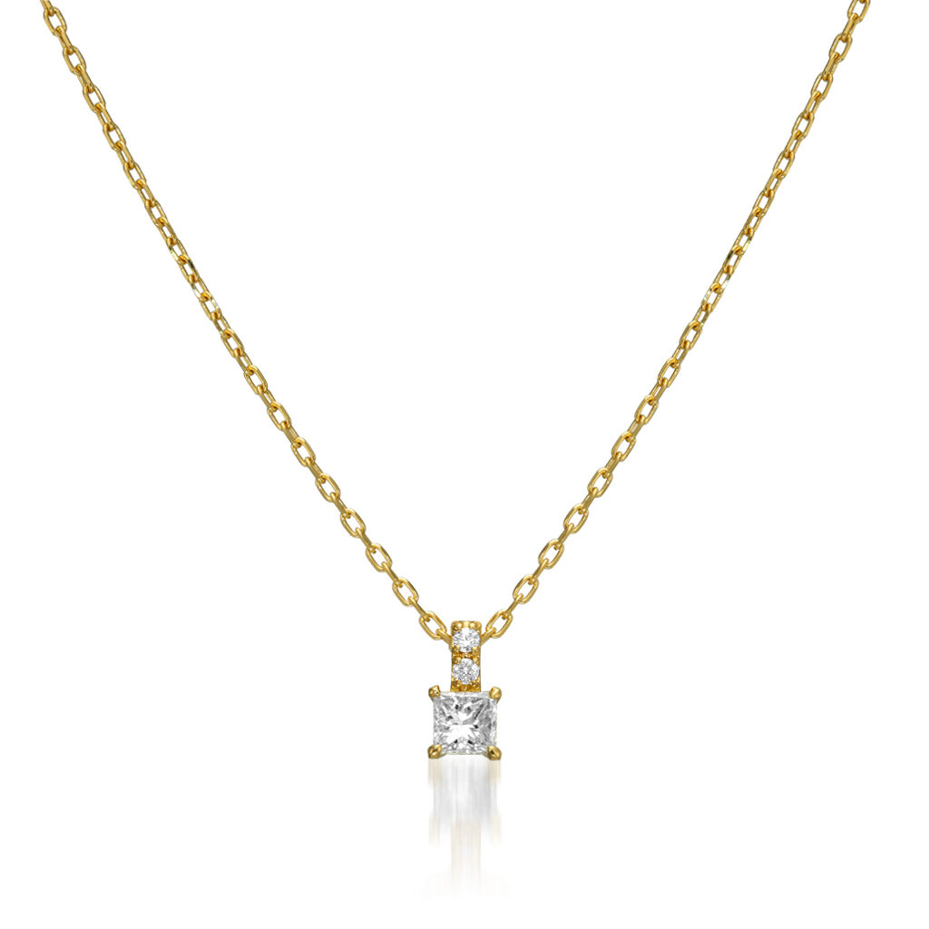 STAR JEWELRY「PRINCESS CUT DIAMONDS」|ネックレス|イエローゴールド