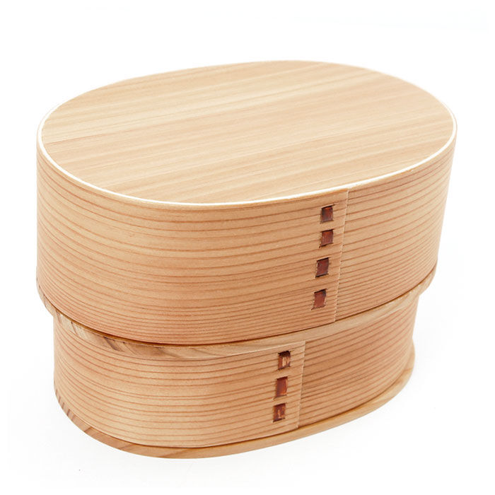 BACKYARD FAMILY「わっぱ 弁当箱 通販 小判入子型 2段 二段 700ml わっぱ弁当 まげわっぱ 曲げわっぱ 白木」|食器・キッチングッズ|