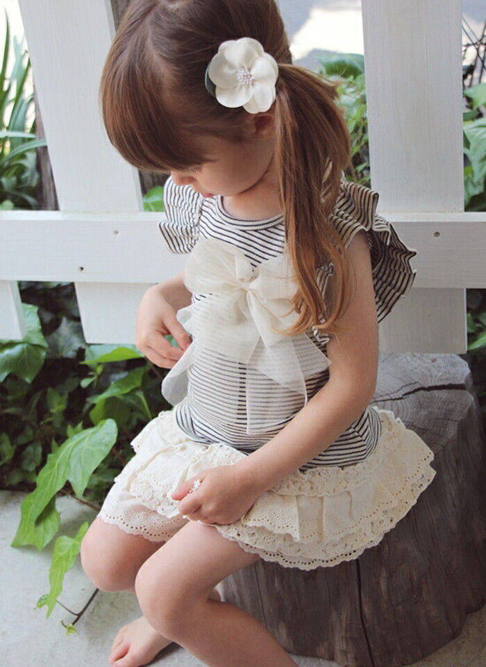 BACKYARD FAMILY「Rora Tシャツ 半袖 キッズ 通販 ローラ カットソー プリン肩フリルT ボーダー リボン」|その他|