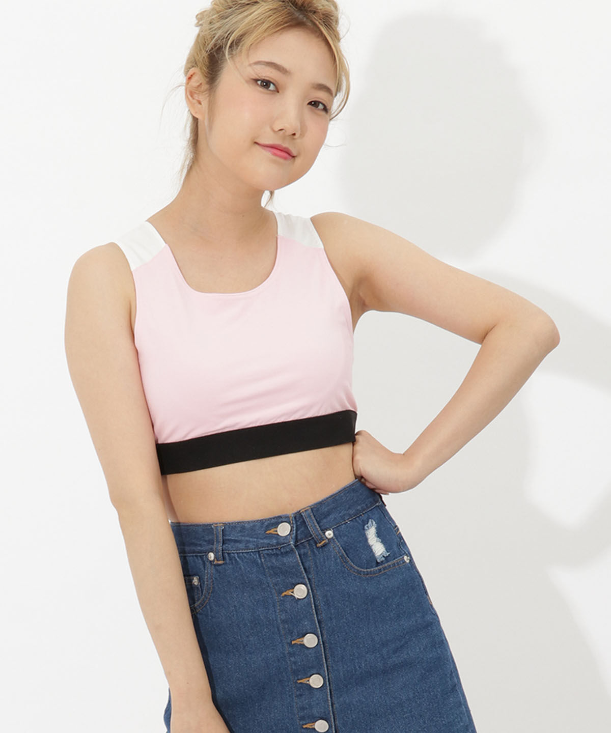  「スポーティショートタンクトップ」|その他|ピンク