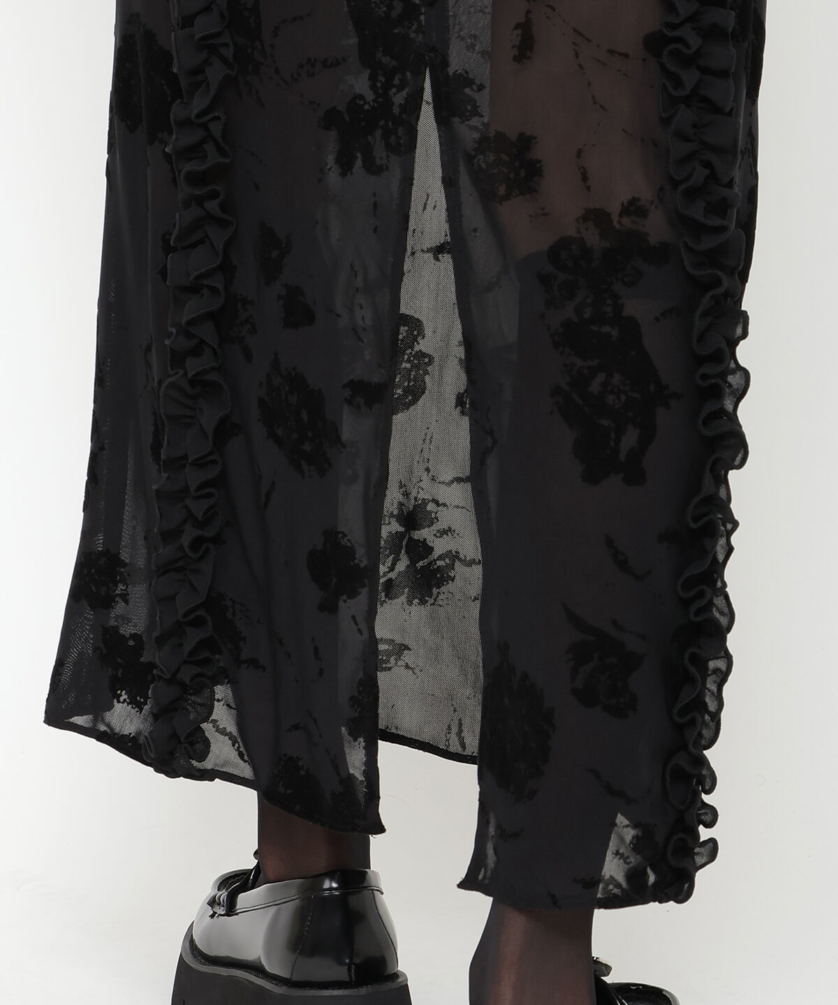 REDYAZEL「フロッキーレースタイトスカート」|タイト|