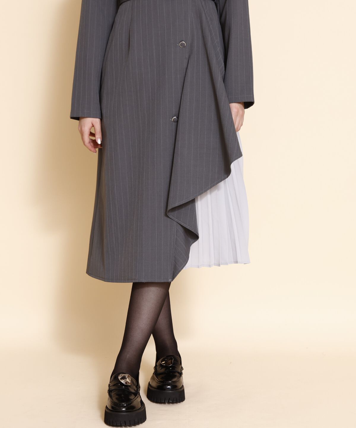 REDYAZEL「サイドプリーツストライプワンピース」|ワンピース|