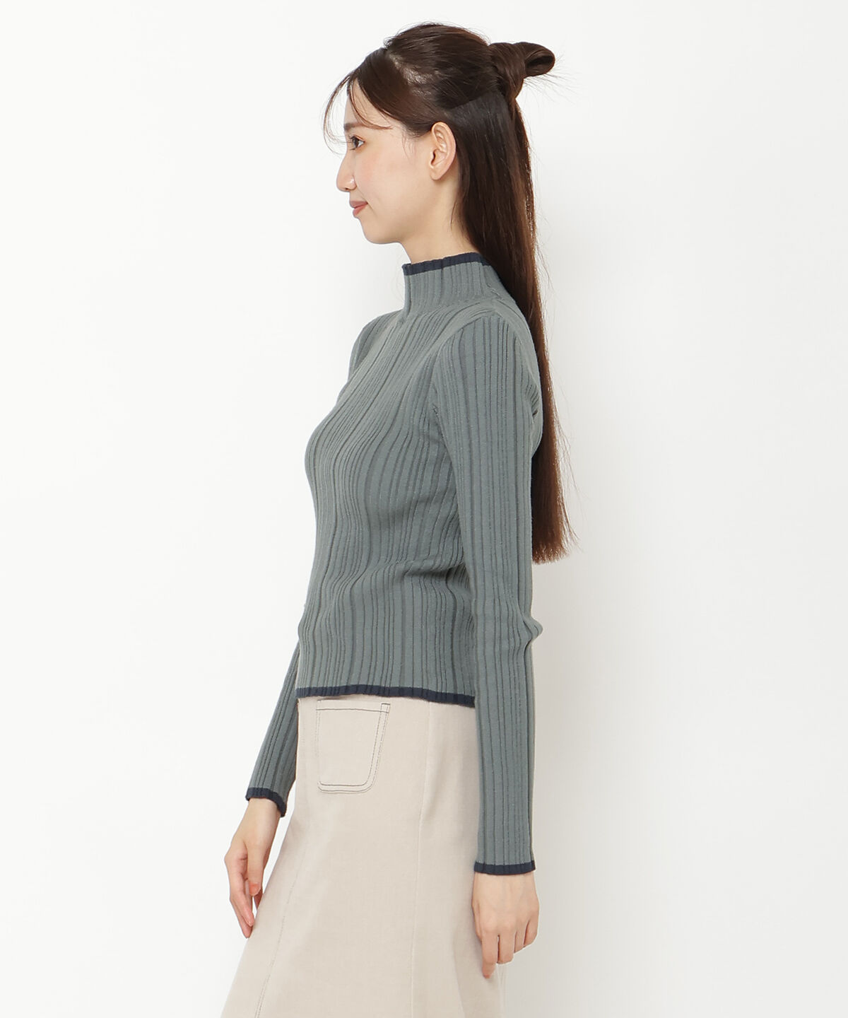 REDYAZEL「バイカラータートルニット」|ニット・セーター|