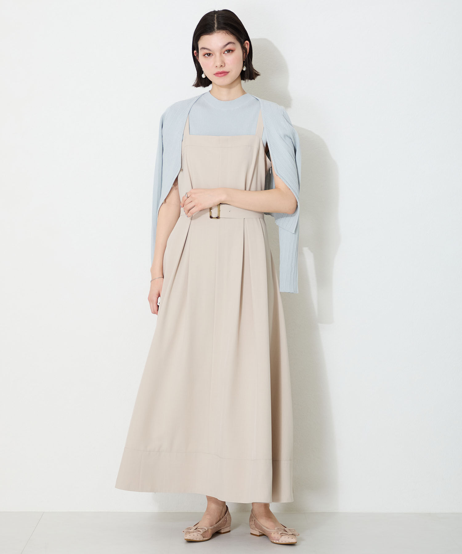 ORiental TRaffic「●2025春夏新作●ドットチュールリボンフラットパンプス/51123 トレンド 人気 フラット フェミニン」|パンプス|