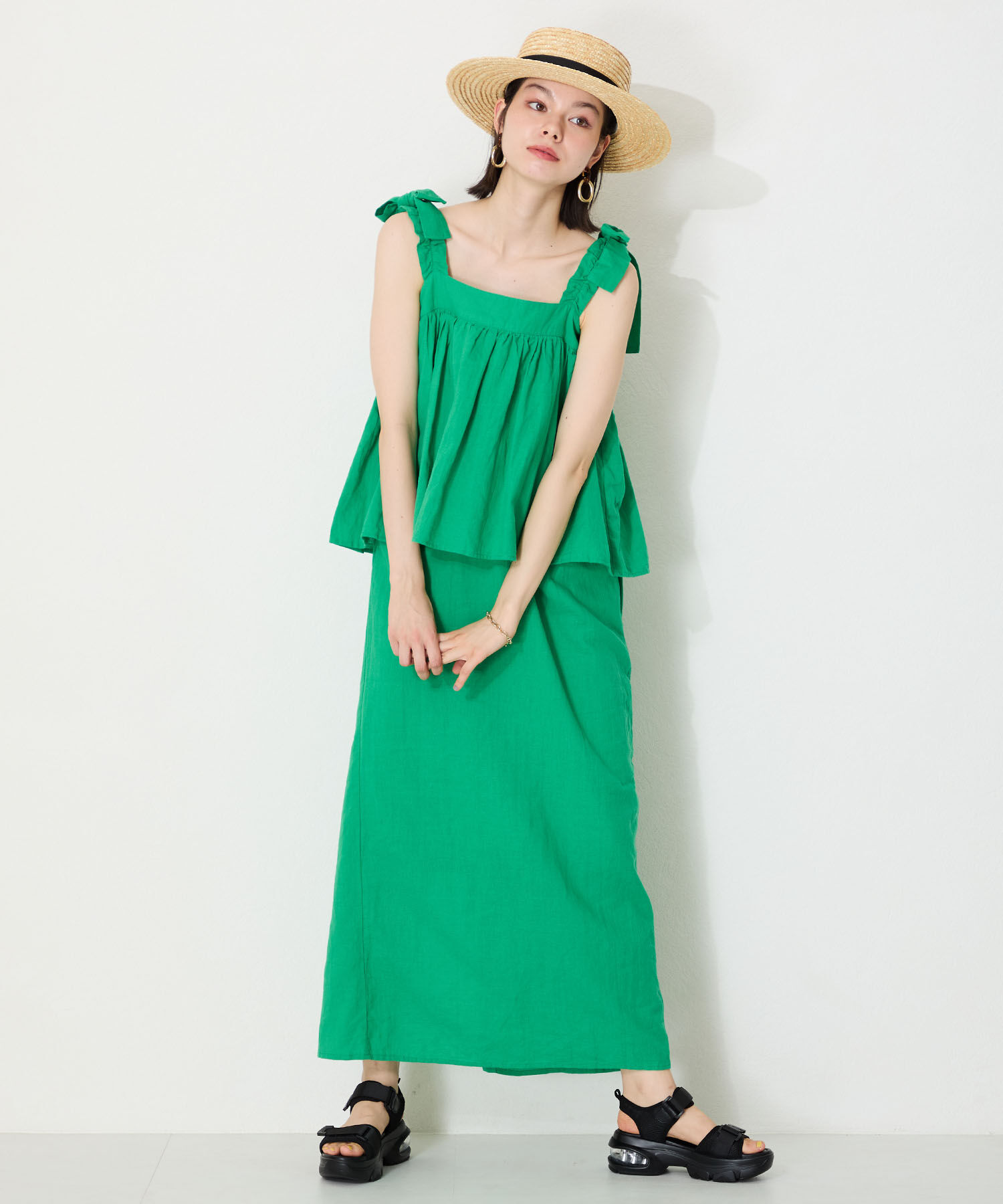 WA Oriental TRaffic「●2025春夏新作●スニーカーソールスポーツサンダル/52218 トレンド 人気 厚底 スポサン」|サンダル|