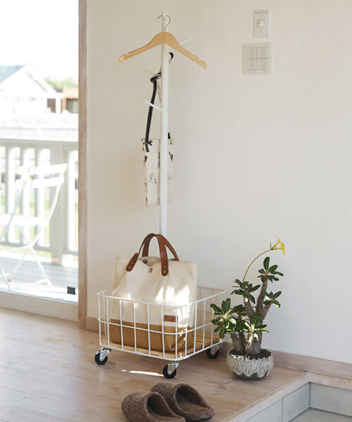  「バスケット付　ポールハンガー」|食器・キッチングッズ|