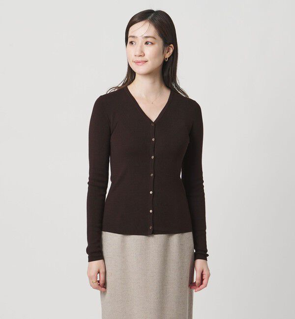 UNITED ARROWS「18G ウール フィット リブ カーディガン」|カーディガン|