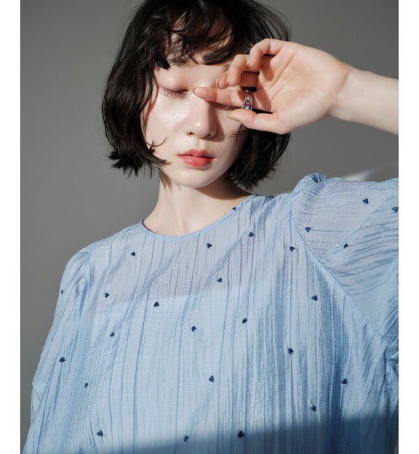 EMMEL REFINES「＜EMMEL REFINES＞EM ハートシシュウ 5SL ブラウス」|シャツ・ブラウス|