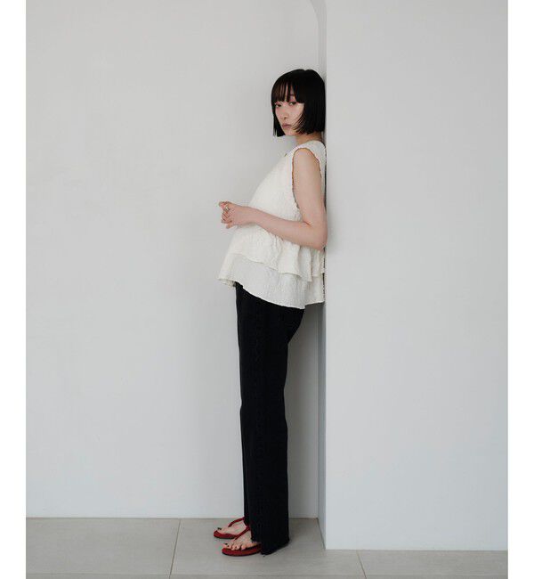 EMMEL REFINES「＜EMMEL REFINES＞EM スソフリル2WAY ノースリーブ ブラウス」|シャツ・ブラウス|