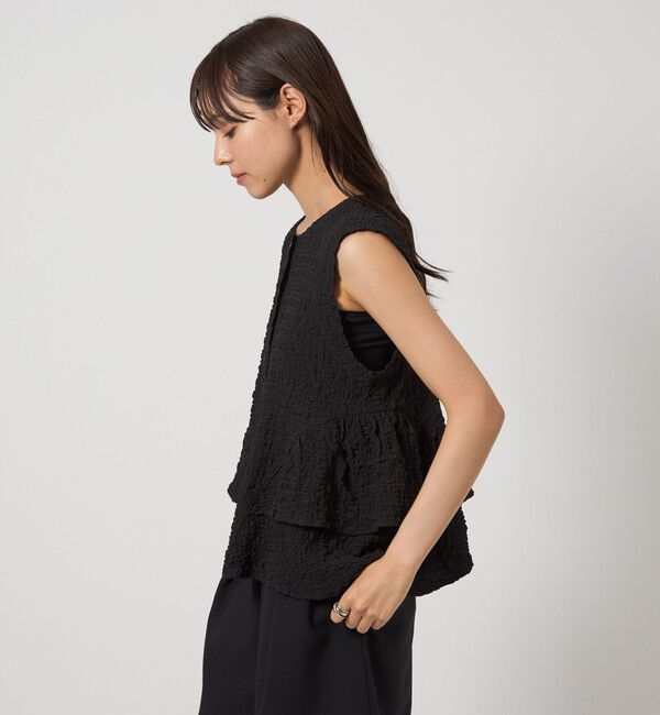 EMMEL REFINES「＜EMMEL REFINES＞EM スソフリル2WAY ノースリーブ ブラウス」|シャツ・ブラウス|