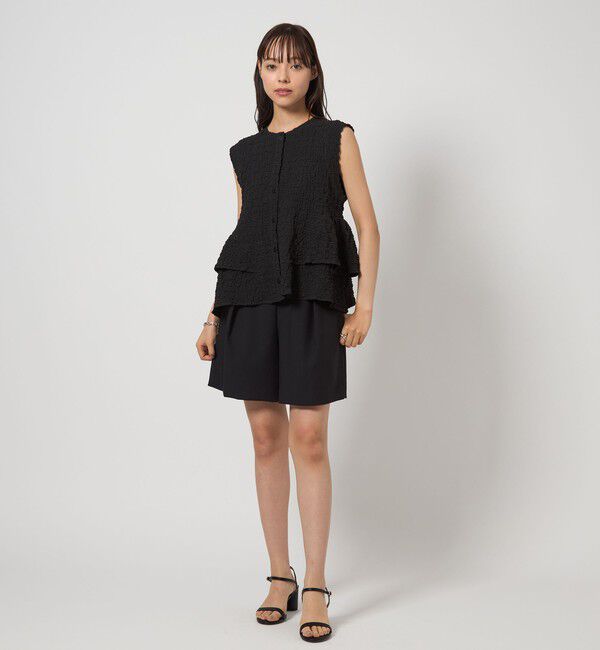 EMMEL REFINES「＜EMMEL REFINES＞EM スソフリル2WAY ノースリーブ ブラウス」|シャツ・ブラウス|