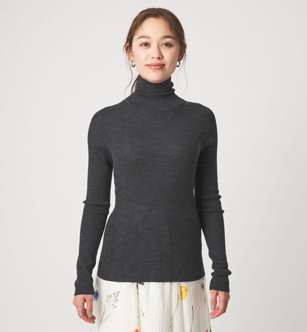 UNITED ARROWS green label relaxing「ウール シアー リブ タートルネック ニット ウォッシャブル」|ニット・セーター|