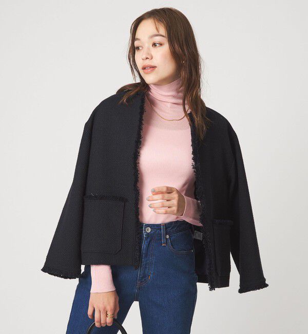 UNITED ARROWS green label relaxing「ウール シアー リブ タートルネック ニット ウォッシャブル」|ニット・セーター|LT.PINK