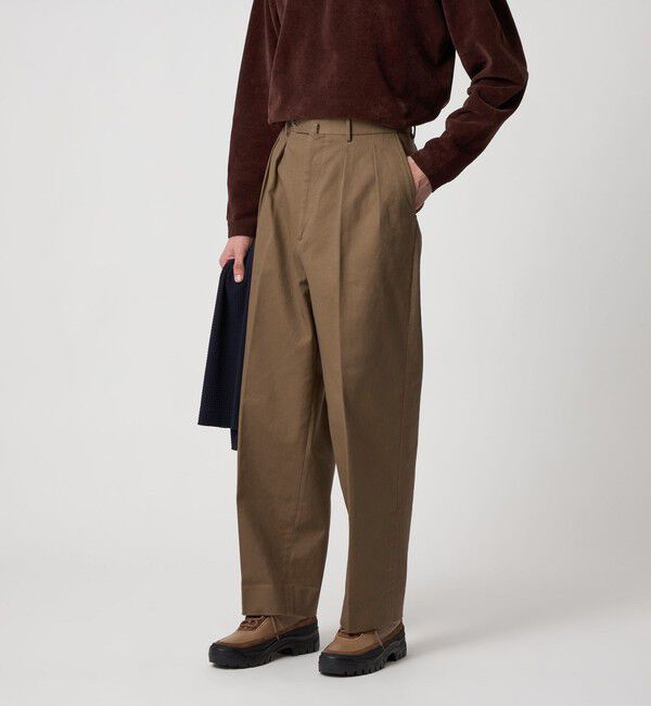 STEVEN ALAN「＜Steven Alan＞ ドリル インツープリーツ ドレス トラウザーズ」|チノ|