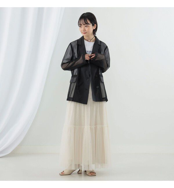 Ray BEAMS 「Ray BEAMS / チュール キリカエ ティアード スカート」|スカート|