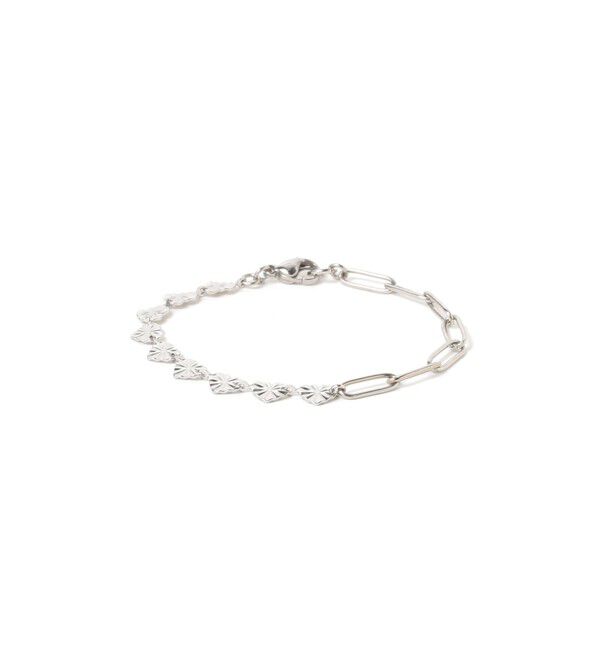 Ray BEAMS 「ステンレス ハート ＆ チェーン ブレスレット」|ブレスレット・バングル|