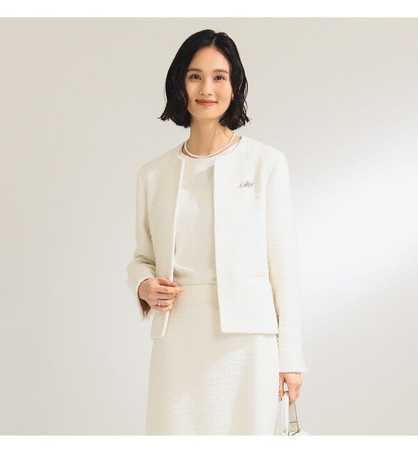 Demi-Luxe BEAMS 「ツイード クルーネック ジャケット＊」|ダッフルコート|