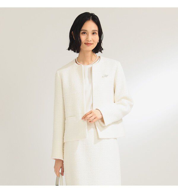 Demi-Luxe BEAMS 「ツイード クルーネック ジャケット＊」|ダッフルコート|