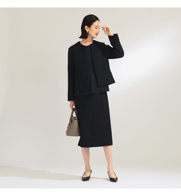 Demi-Luxe BEAMS 「ツイード クルーネック ジャケット＊」|ダッフルコート|