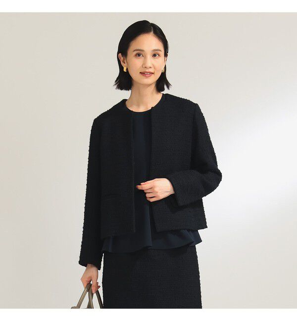 Demi-Luxe BEAMS 「ツイード クルーネック ジャケット＊」|ダッフルコート|