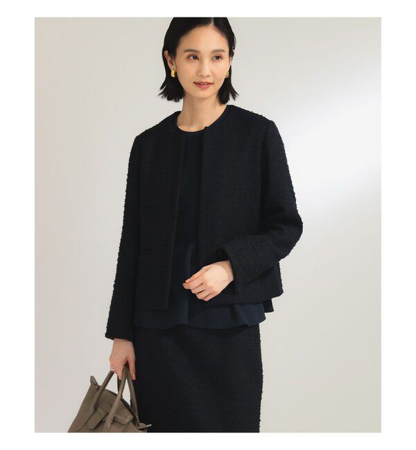 Demi-Luxe BEAMS 「ツイード クルーネック ジャケット＊」|ダッフルコート|