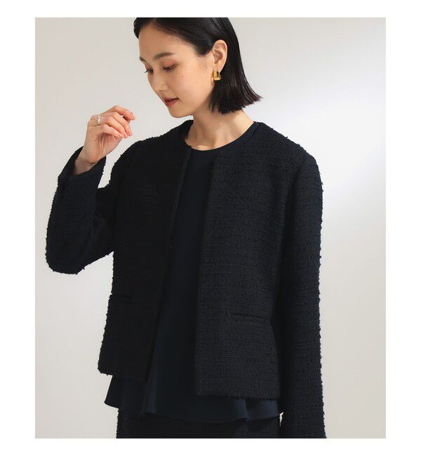 Demi-Luxe BEAMS 「ツイード クルーネック ジャケット＊」|ダッフルコート|