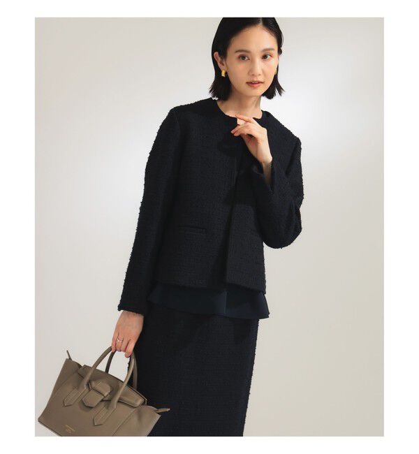 Demi-Luxe BEAMS 「ツイード クルーネック ジャケット＊」|ダッフルコート|