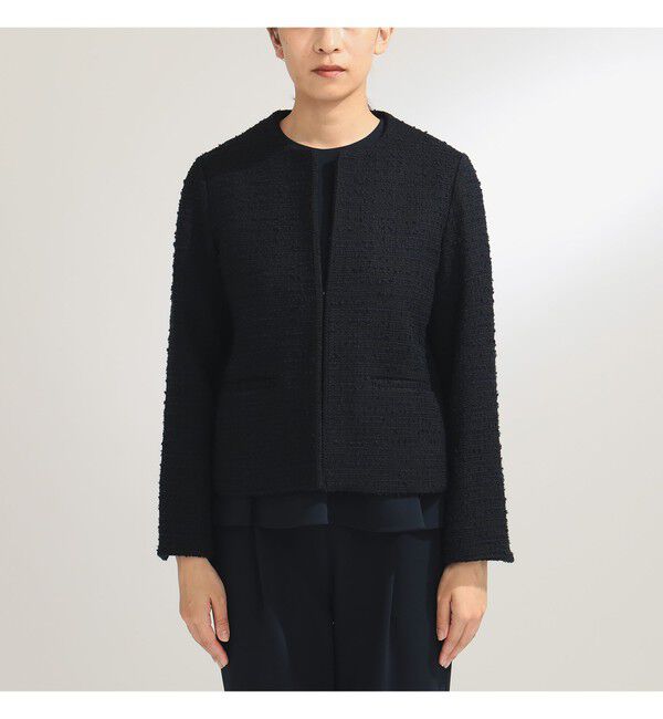 Demi-Luxe BEAMS 「ツイード クルーネック ジャケット＊」|ダッフルコート|