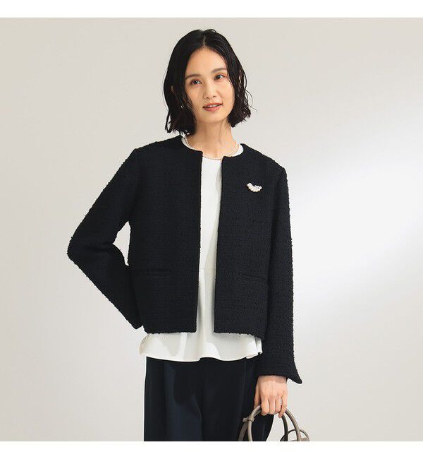 Demi-Luxe BEAMS 「ツイード クルーネック ジャケット＊」|ダッフルコート|