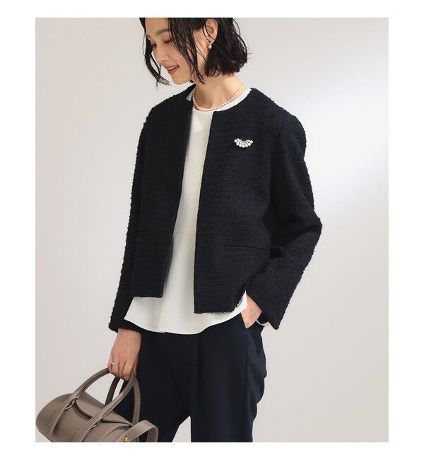 Demi-Luxe BEAMS 「ツイード クルーネック ジャケット＊」|ダッフルコート|