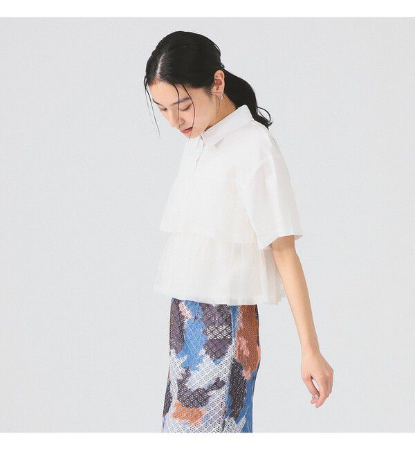 Ray BEAMS 「シアー ティアード クロップド シャツ」|シャツ・ブラウス|