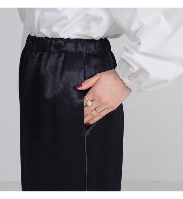 Demi-Luxe BEAMS 「アセテート サテン ワイドパンツ」|チノ|