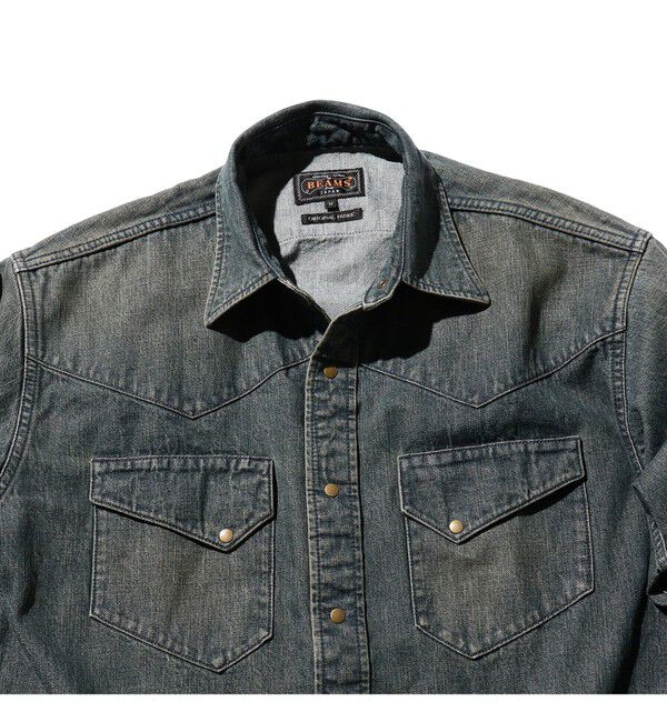 BEAMS PLUS「ダブルダイ デニム ウエスタン シャツ」|シャツ・ブラウス|
